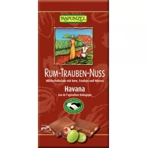 Rapunzel Ciocolata cu stafide alune si rom Bio 100 gr