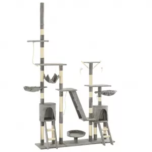 vidaXL Ansamblu pentru pisici, stâlpi din funie sisal, 230-250 cm, gri 170617