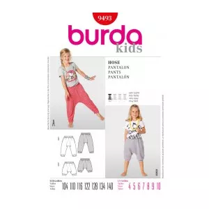 Burda Style Pantaloni Sarouel cu elastic in talie sau betelie 9493