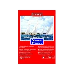 TANEX Etichete autoadezive albe, 24/A4, 64 x 34mm, 100 coli/top, Norm-Print