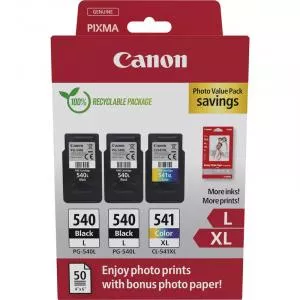 Canon PG-540L x2 + CL-541XL + Hartie foto GP-501 50 de coli Value Pack