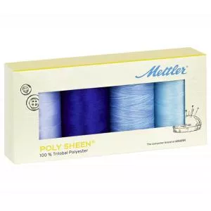 Mettler Ata de brodat POLY SHEEN SKY, 4 bucati