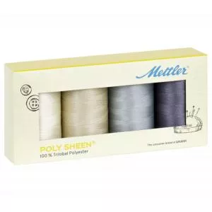 Mettler Ata de brodat POLY SHEEN GRANITE, 4 bucati