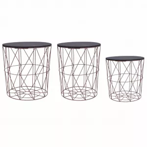 vidaXL Măsuțe de cafea, 3 buc., cupru 287643