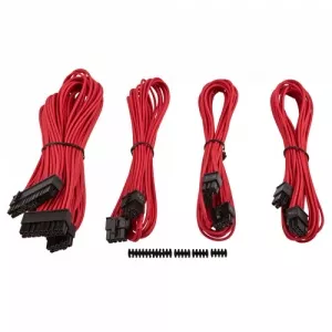 Corsair Premium Individually Sleeved PSU Cable Kit Starter Package, Type 4 (Generation 3) - Red CP-8920145