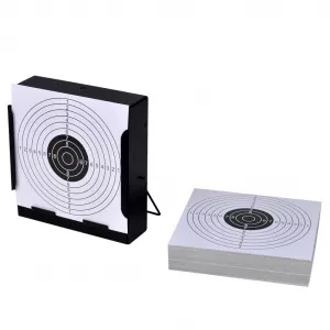 vidaXL Suport pătrat pentru tir + 100 ținte de hârtie 14 cm