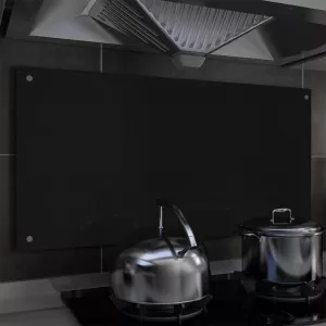 vidaXL Panou antistropi bucătărie, negru, 100x50 cm, sticlă securizată