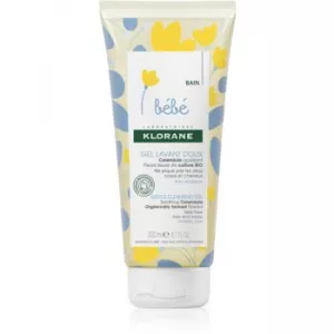 Klorane Bébé Calendula Gel de curatare delicat pentru nou-nascuti si copii cu pompă 200 ml