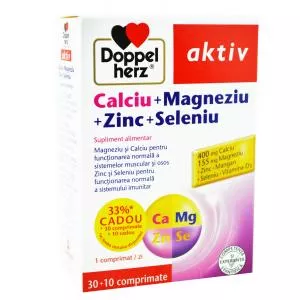 Doppelherz Calciu + Magneziu + Zinc + Seleniu Aktiv 30cpr+10cpr