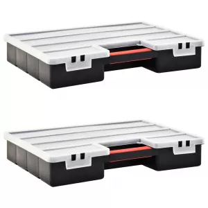 vidaXL Cutii sortare 2 buc. separatoare reglabile 460x325x80mm plastic 146272