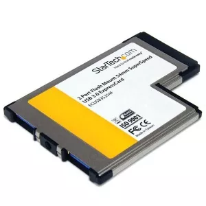 StarTech.com 2 Port Flush Mount ExpressCard 54mm SuperSpeed USB 3.0 Card Adapter with UASP Support ECUSB3S254F