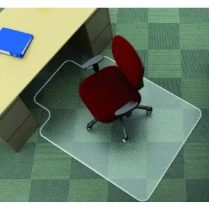 Q-Connect Covoras PVC transparent pt mocheta, 134 x 115cm - cu limba