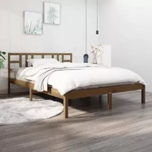 vidaXL Cadru de pat, maro miere, 160x200 cm, lemn masiv