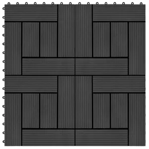 vidaXL Plăci de pardoseală, 22 buc., negru, 30 x 30 cm, WPC, 2 mp