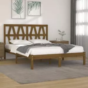 vidaXL Cadru de pat, maro miere, 120x200 cm, lemn masiv de pin 3103996