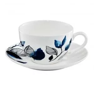 Ambition Set cafea 12 piese Blue Flower, 220 ml, portelan, albastru