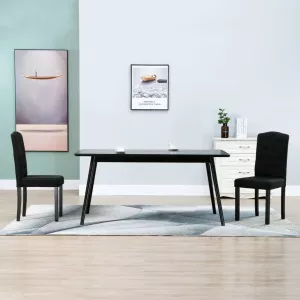 vidaXL Scaune de bucătărie, 2 buc., negru, material textil 249005