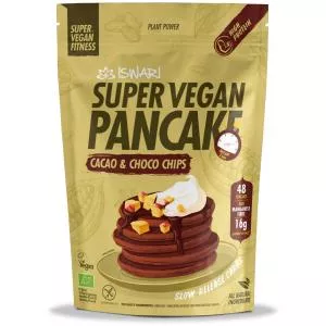 Iswari Mix pentru clatite Super Vegan bio cacao si chipsuri de ciocolata, 1200g