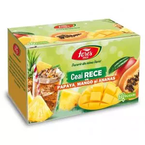 Fares Ceai rece cu papaya mango si ananas, 12 plicuri