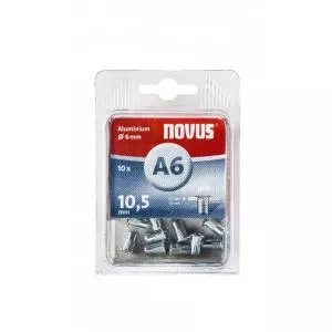 NOVUS Piuliță cu nit orb din aluminiu cu diam 6 mm și filet interior M4 4 x 10,5 mm 10 buc STE016169