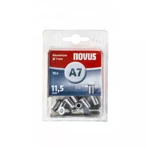 NOVUS Piuliță cu nit orb din aluminiu cu diam 7 mm și filet interior M5 5 x 11,5 mm 10 buc STE016176