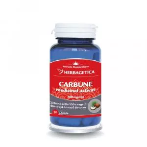 Herbagetica Carbune Medicinal Activat 400mg 30cps