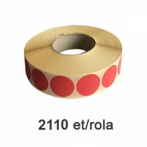 Raflatac-Budaval Role de etichete semilucioase rotunde rosii 17mm, 2110 et./rola - 17X17X2110-SGP-R-REDP