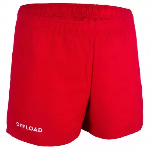 OFFLOAD Şort rugby R100 Roșu Copii