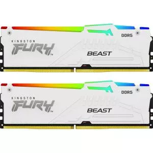 Kingston 32GB 6000MT/s DDR5 CL30 DIMM (Kit of 2) FURY Beast White RGB EXPO (KF560C30BWEAK2-32)