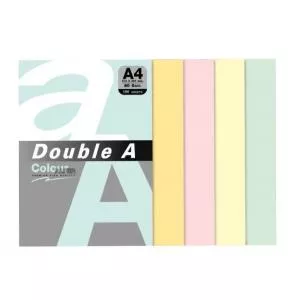 Double A Hartie color pentru copiator A4, 80g/mp, 500coli/top, Double A - 5 culori pastel asortate