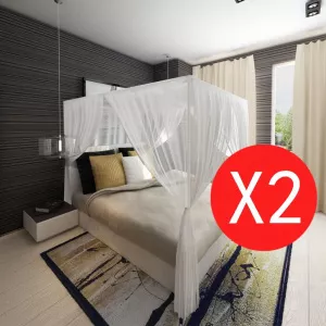vidaXL Set 2 plase țânțari pătrate cu 3 deschideri