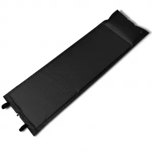 vidaXL Saltea auto-gonflabilă neagră, 1 persoană, 185 x 55 x 3 cm
