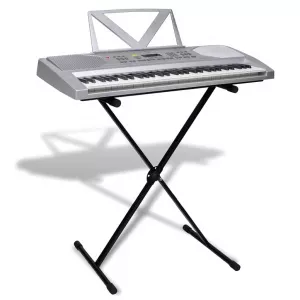vidaXL Claviatură electronică 61 clape cu suport ajustabil și pentru note