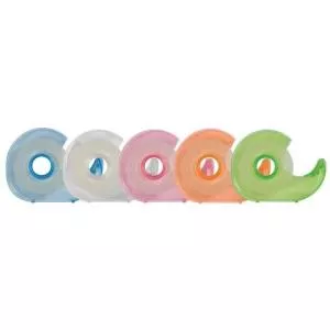 Q-Connect Dispenser + banda adeziva transparenta 18mm x 33m - culori asortate