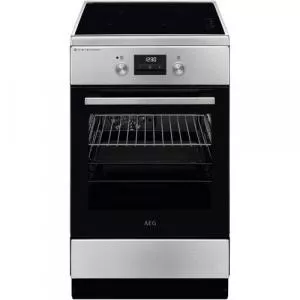AEG Aragaz CIB56491BM, Electric, Inductie 4 zone de gatit, Booster, SteamBake, AirFry, Timer cu display electronic, Grill, Clasa A, 50 cm (Inox)