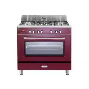 DeLonghi Aragaz profesional MEM 965 RX ED RO, 5 arzatoare, Gaz + Electric, L 90 cm, Grill (Rosu)