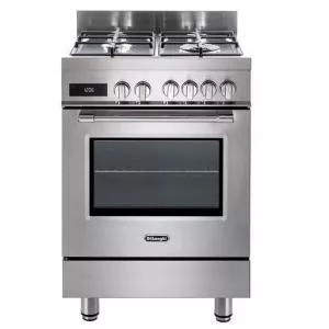 DeLonghi Aragaz profesional De'Longhi PRO 66 MXL PZ RO, 4 arzatoare, Gaz + Electric, L 60 cm, Grill (Inox)