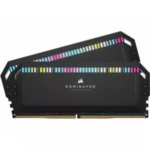 Corsair DOMINATOR® PLATINUM RGB 64GB (2x32GB) DDR5 DRAM 6600MT/s CL32 Memory Kit — Black CMT64GX5M2B6600C32