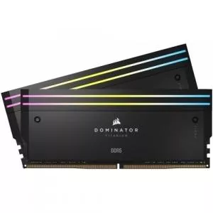 Corsair DOMINATOR® TITANIUM RGB 64GB (2x32GB) DDR5 DRAM 6000MT/s CL30 AMD EXPO Memory Kit — Grey CMP64GX5M2B6000Z30 