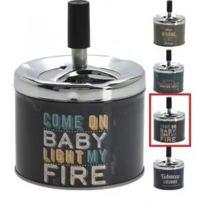 Excellent Houseware Scrumiera Come on baby light my fire, 9x12 cm, metal