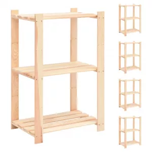vidaXL Etajeră cu 3 niveluri, 5 buc., 60x38x90 cm, pin masiv, 150 kg