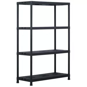 vidaXL Raft de depozitare, negru, 90 x 40 x 138 cm, plastic, 220 kg
