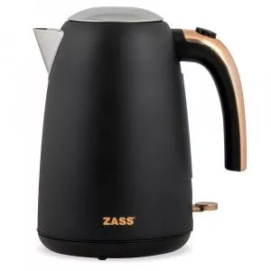 ZASS Fierbator electric Rose Gold ZCK 21, 1.7 l, 2200 W, Inox, Filtru detasabil, Baza rotativa 360 (Negru)