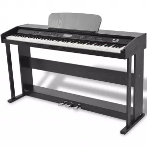vidaXL Pian digital cu 88 de clape, cu pedale, placă melamină, negru