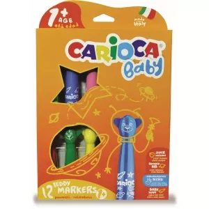 Carioca super lavabila, 12 culori/cutie Baby Teddy +1 42816