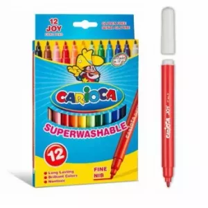 Carioca super lavabila, varf subtire 2.6mm, 12 culori/cutie Joy