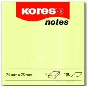 Kores Notes Adeziv 75x75 mm Galben Pal 100 File KO46075