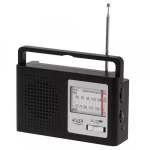 Adler Radio portabil  , AM/FM, antena telescopica, 4W, negru
