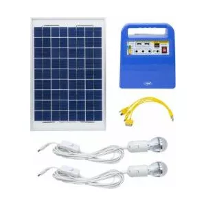 PNI Sistem solar fotovoltaic GreenHouse H01 30W cu acumulator 12V 7Ah USB Radio MP3 2 becuri LED
