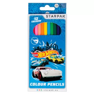 Starpak Set 12 creioane colorate, Hot Wheels
